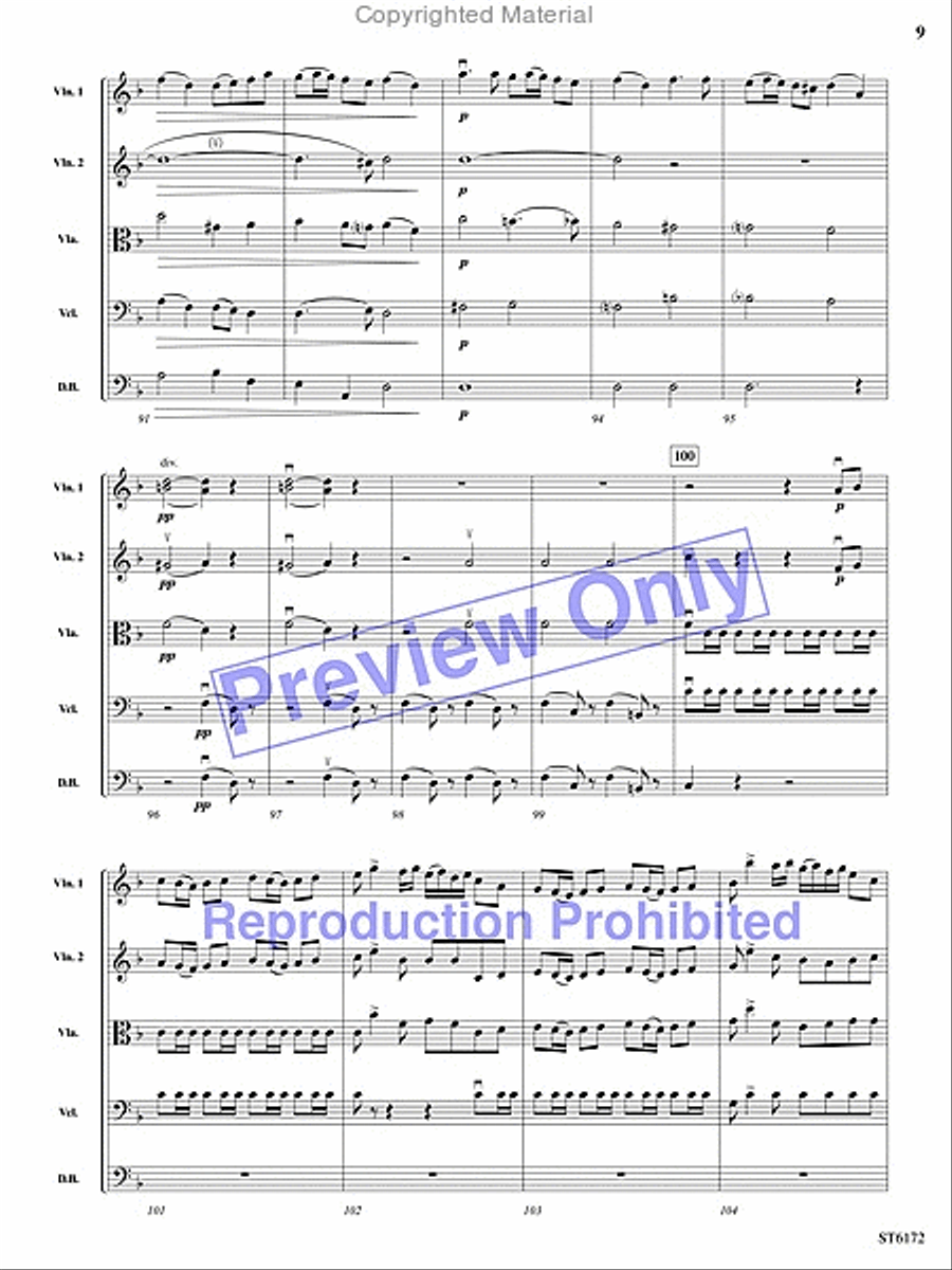 Allegro Moderato from Quintet, Opus 5 String Orchestra scores gallery preview page 8