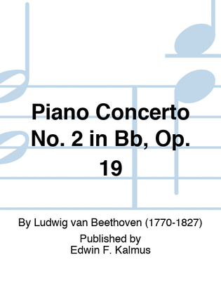 Book cover for Piano Concerto No. 2 in Bb, Op. 19