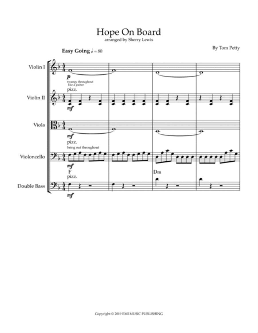 Hope On Board String Quintet scores gallery preview page 4
