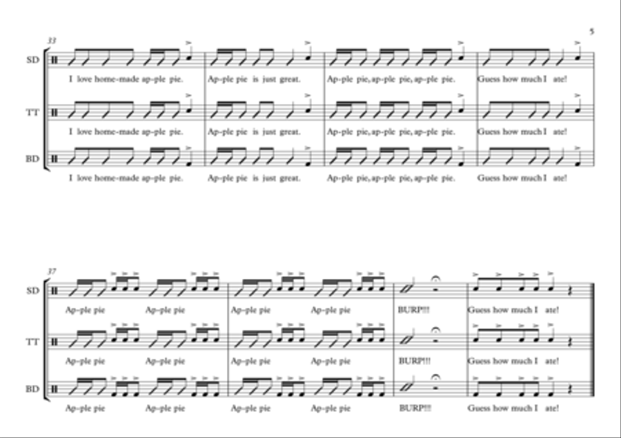 I Love Homemade Apple Pie Percussion Ensemble scores gallery preview page 5