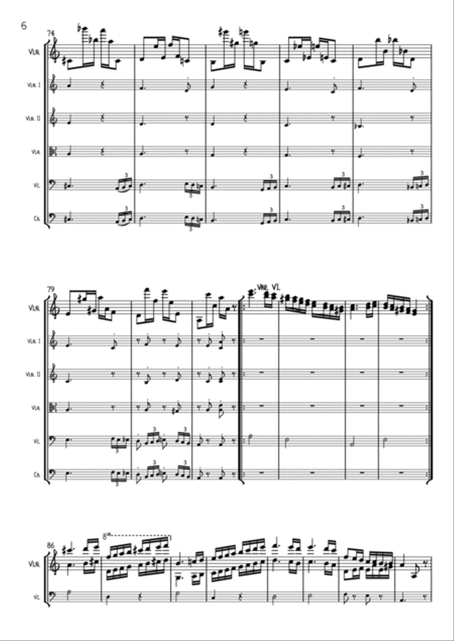 Paganini - Caprice No. 24 - orchestrated String Orchestra scores gallery preview page 6