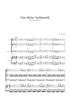 Eine Kleine Nachtmusik for Flute, Violin, Cello and Piano