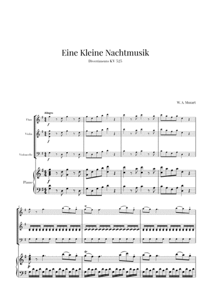 Eine Kleine Nachtmusik for Flute, Violin, Cello and Piano image number null