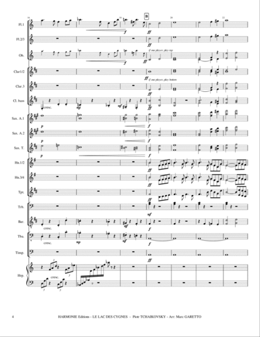 Swan Lake Scene - Le Lac des Cygnes - Piotr Ilitch Tchaïkovski - Black Swan for Concert Band Concert Band scores gallery preview page 5