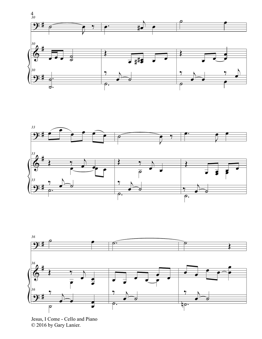 JESUS, I COME (Duet – Cello & Piano with Parts) Piano scores gallery preview page 5