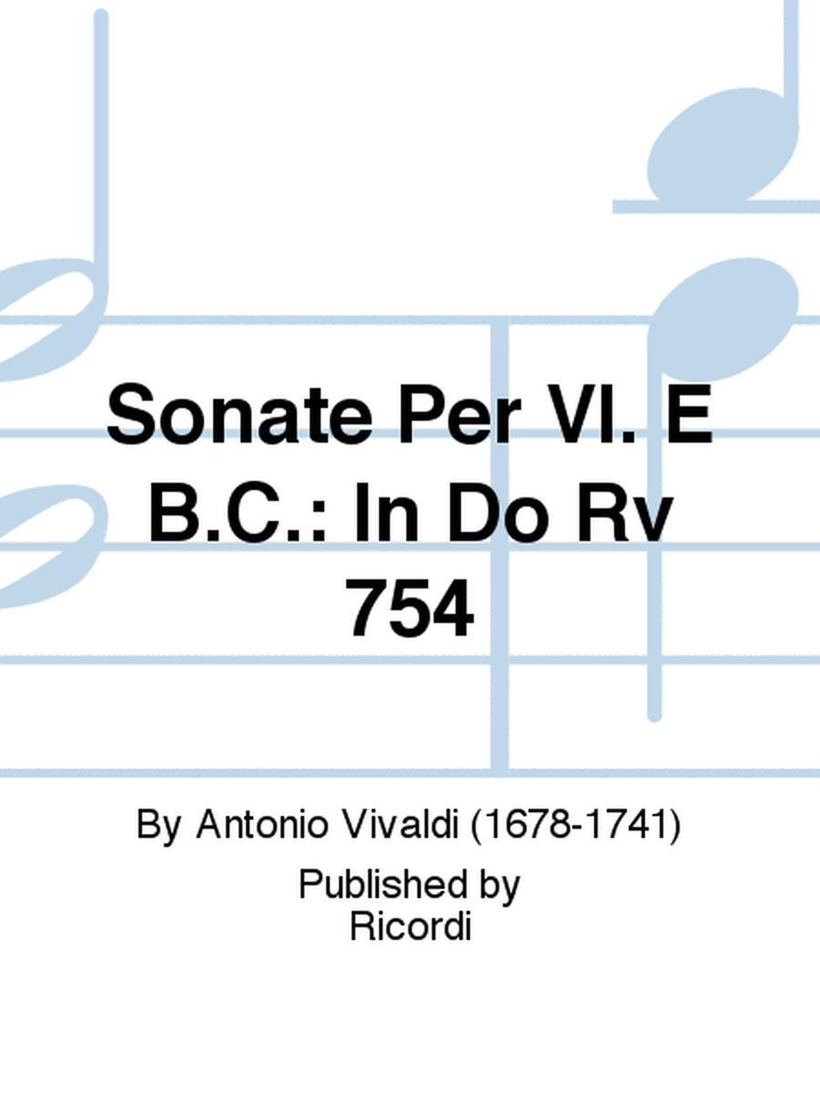 Sonata per violino e BC in Do Rv 754