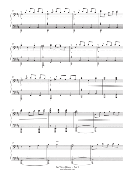 We Three Kings (intermediate piano solo) image number null