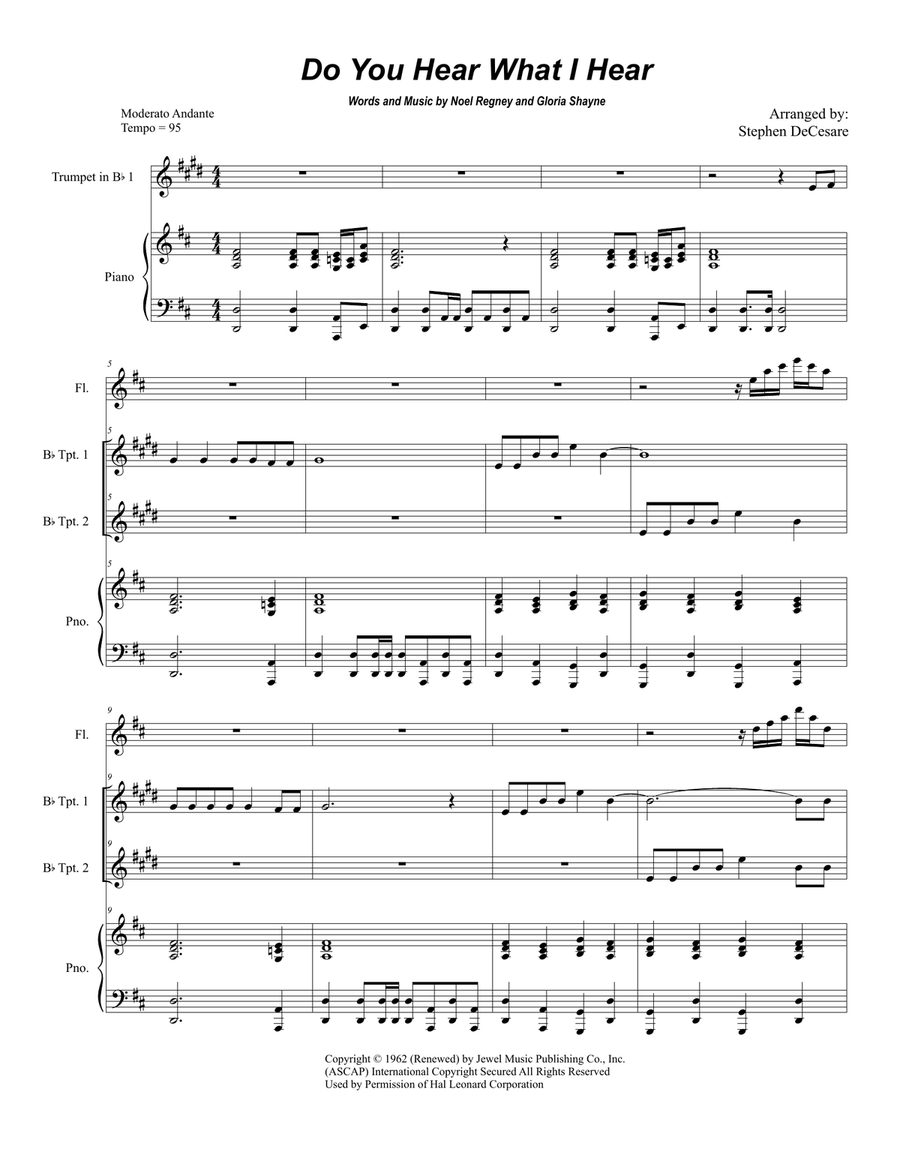 Do You Hear What I Hear Do You Hear What I Hear Trumpet Duet scores gallery preview page 1