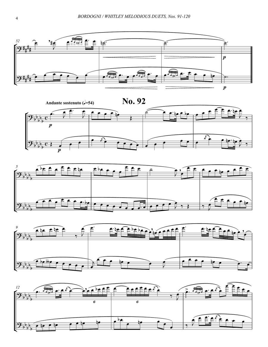 Melodious Duets for Trombones, Book III 91-120 Trombone Duet scores gallery preview page 4