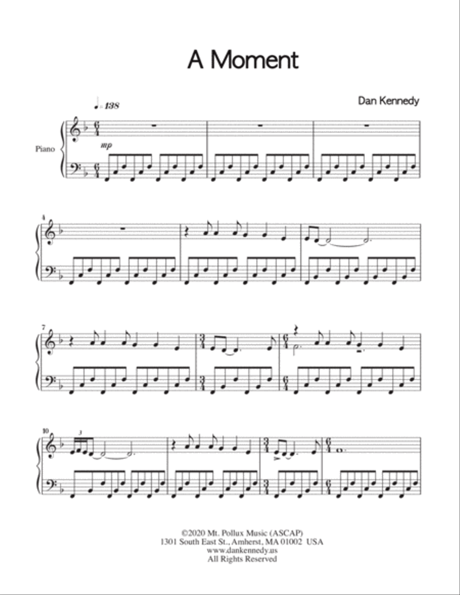 A Moment Piano Solo scores gallery preview page 2