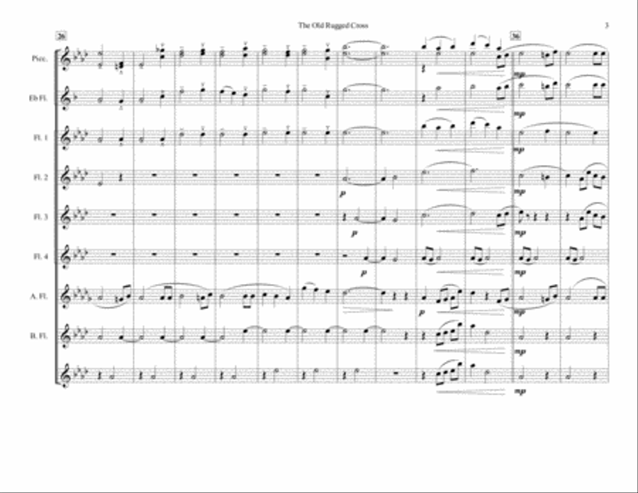 The Old Rugged cross Woodwind Quartet scores gallery preview page 3