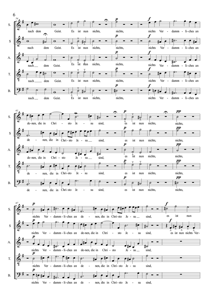 JESU MEINE FREUDE - BWV 227 - Motets 1 to 9 - Score for SATB and SSATB Choir - Score Only Divisi scores gallery preview page 6