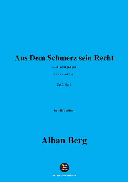 Alban Berg-Aus Dem Schmerz sein Recht(1910),in a flat minor,Op.2 No.1 image number null