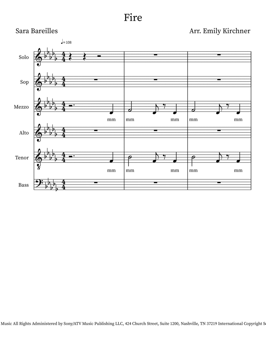 Fire Fire A Cappella scores gallery preview page 1