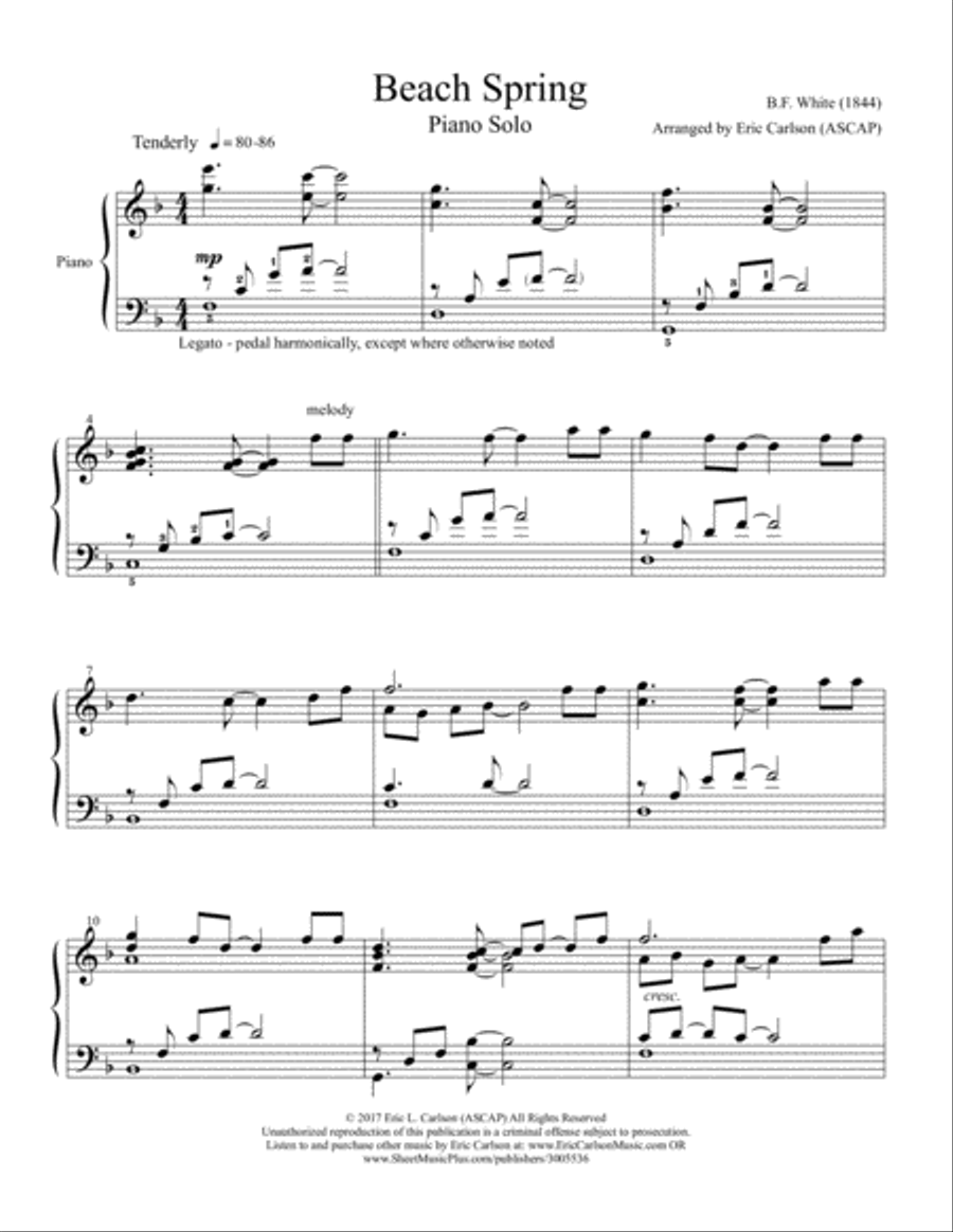 Beach Spring - Piano Solo by Eric Carlson Piano Solo scores gallery preview page 2