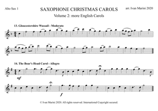 SAXOPHONE CHRISTMAS CAROLS vol. 2 - 12 more English Carols for Sax Quartet (SATB or AATB)