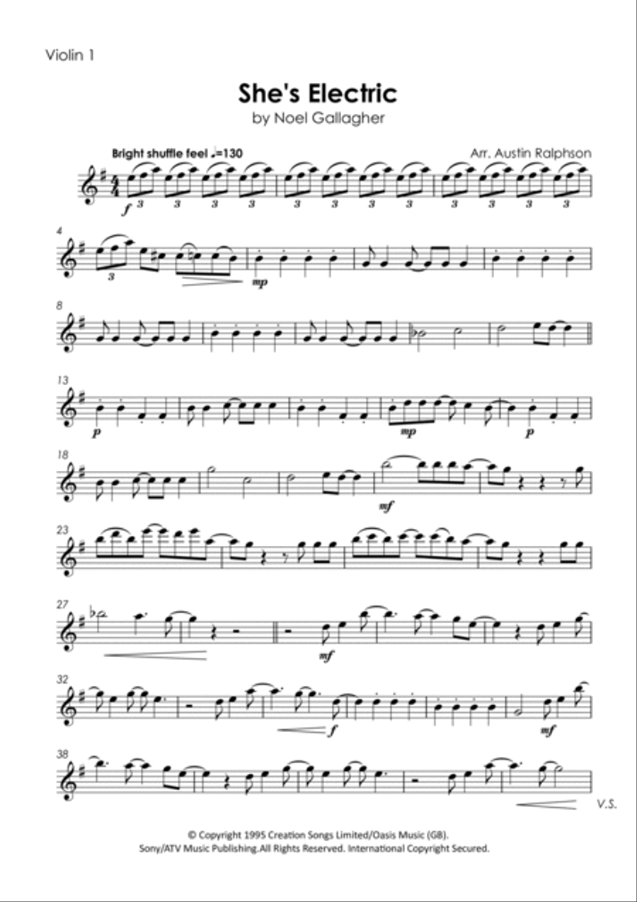 She's Electric String Quartet scores gallery preview page 3