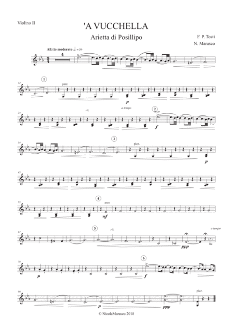 Tosti - 'A Vucchella - Parts set String Trio scores gallery preview page 2