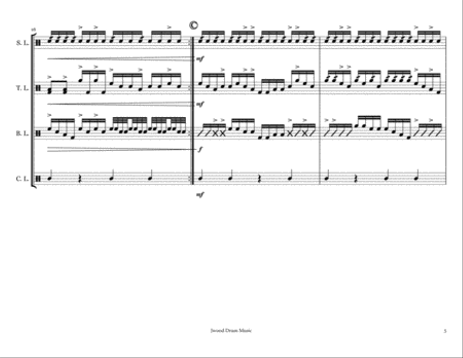 Squid (Drumline Cadence) Marching Band scores gallery preview page 5