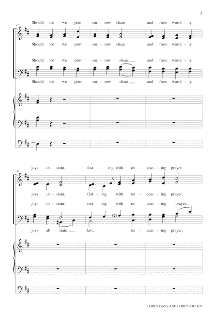Forty Days and Forty Nights 4-Part scores gallery preview page 5