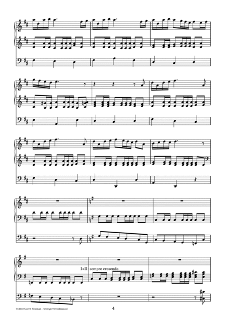 Het Wilhelmus (bolero, version in G Major) Organ Solo scores gallery preview page 4