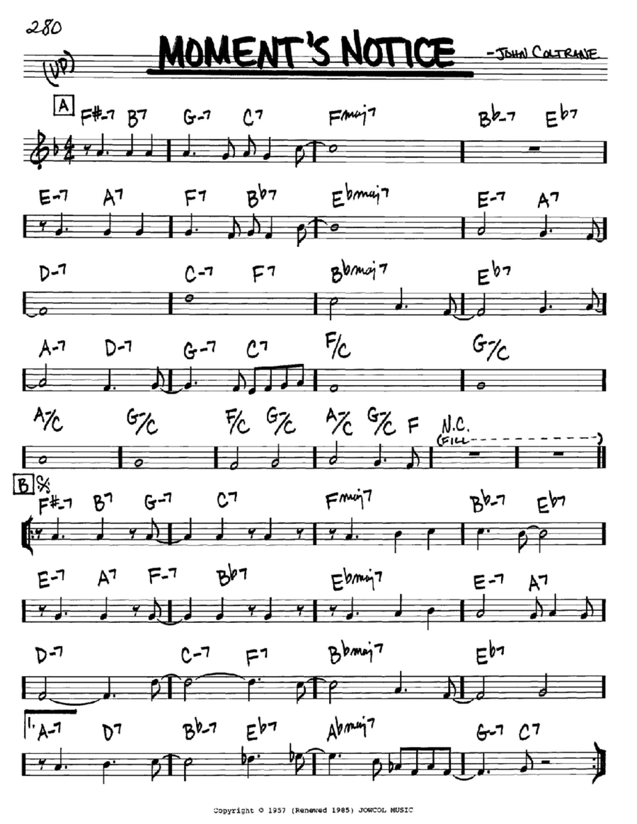 Moment's Notice Piano scores gallery preview page 1
