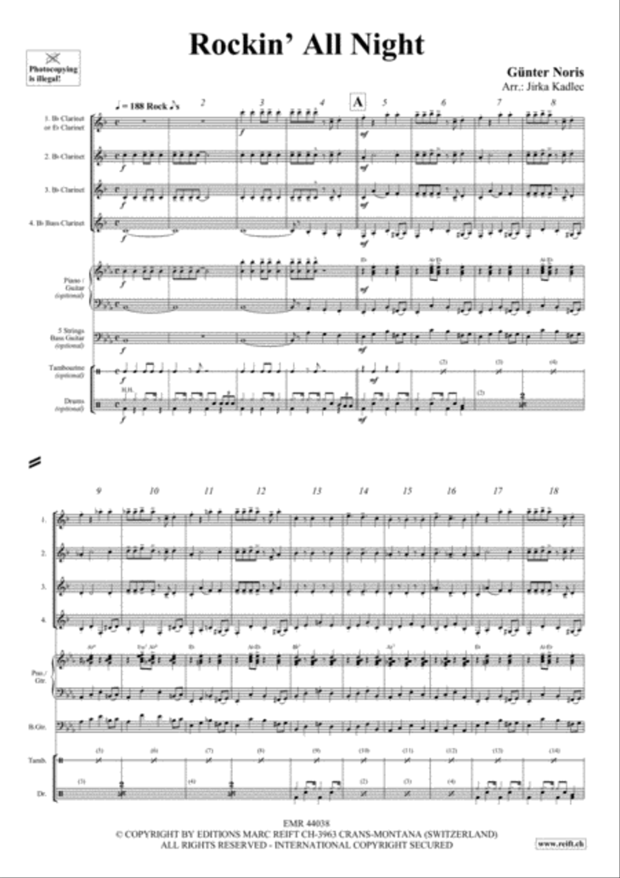 Rockin' All Night Clarinet scores gallery preview page 3