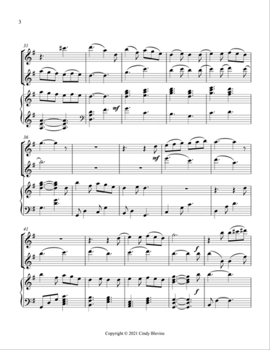 It Came Upon the Midnight Clear, Two Flutes and Harp It Came Upon the Midnight Clear, Two Flutes and Harp Flute Duet scores gallery preview page 4