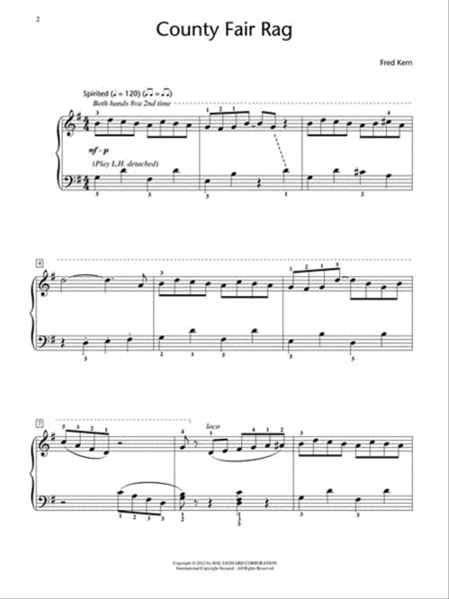 County Ragtime Festival Piano Method scores gallery preview page 2