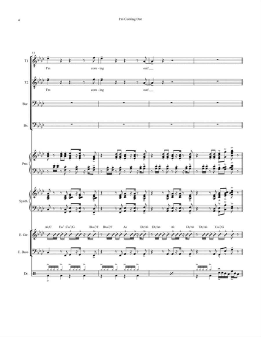 I'm Coming Out Small Ensemble scores gallery preview page 4
