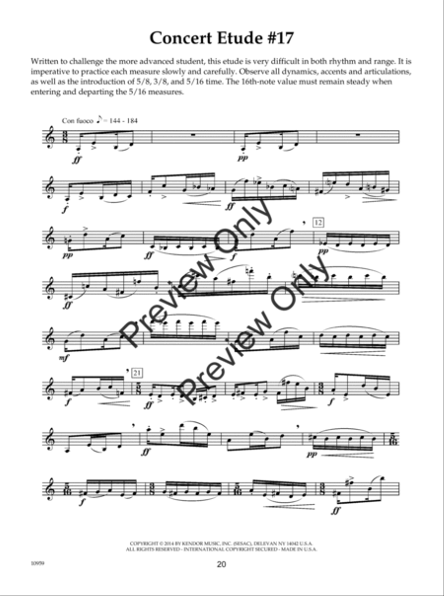 Concert Etudes B-Flat Clarinet scores gallery preview page 21
