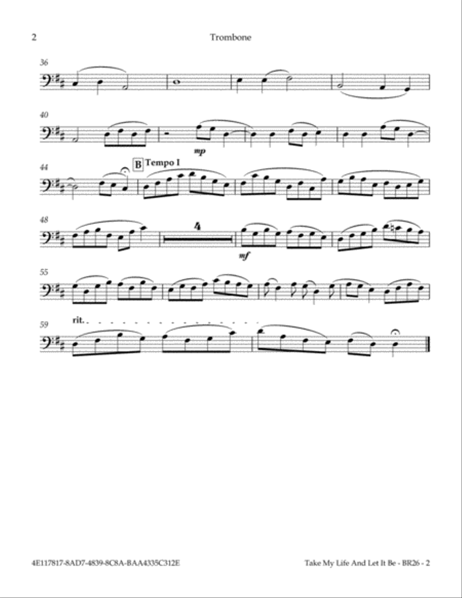 Take My Life And Let It Be Brass Ensemble scores gallery preview page 4
