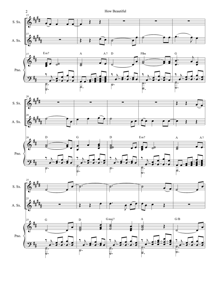 How Beautiful Woodwind Duet scores gallery preview page 2