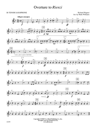 Overture to Rienzi: B-flat Tenor Saxophone
