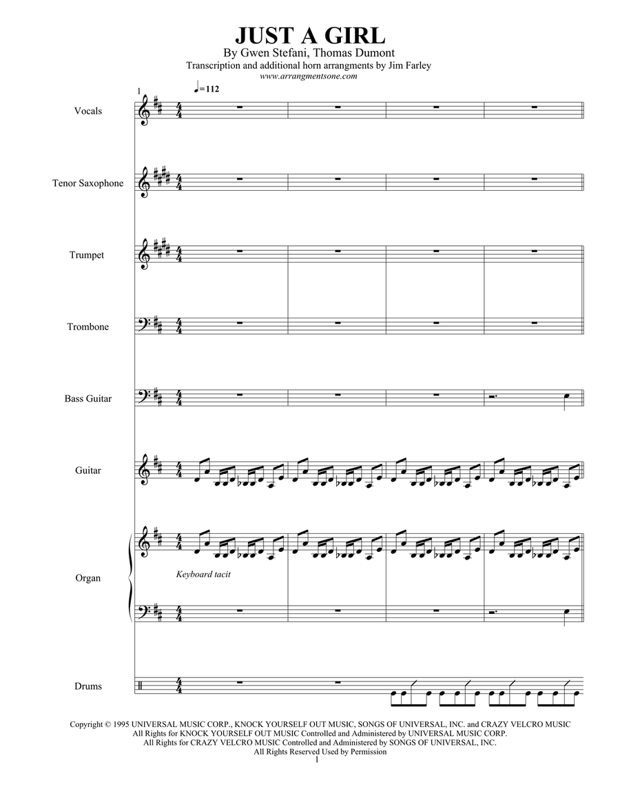 Just A Girl Small Ensemble scores gallery preview page 4