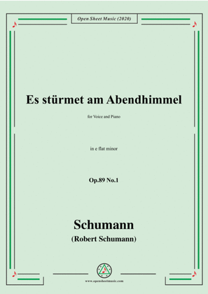 Book cover for Schumann-Es stürmet am Abendhimmel,Op.89 No.1,in e flat minor