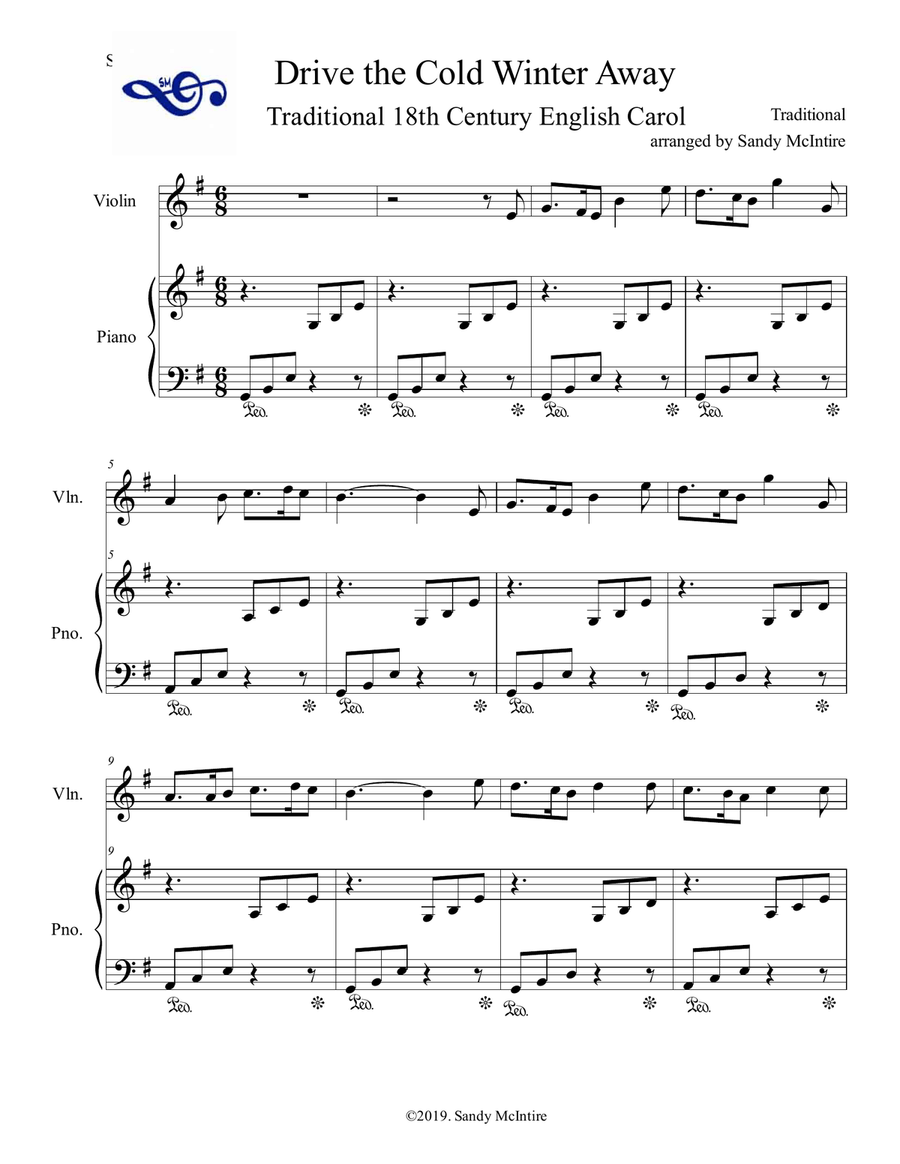 Drive the Cold Winter Away Violin Solo scores gallery preview page 1