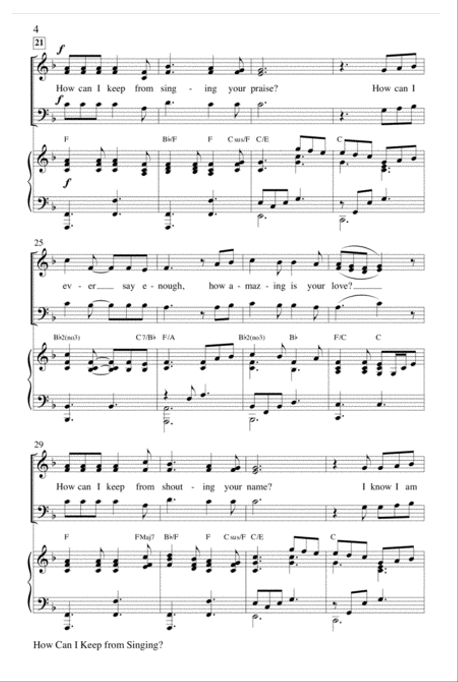 How Can I Keep From Singing? Choir scores gallery preview page 4