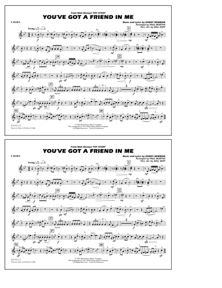 You've Got a Friend in Me (from Toy Story 2) (arr. Paul Murtha) - F Horn