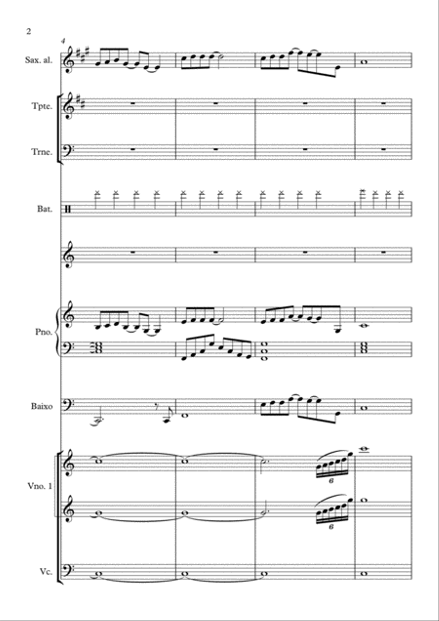 Casamento com a Mão de Deus Piano, Vocal, Guitar scores gallery preview page 2