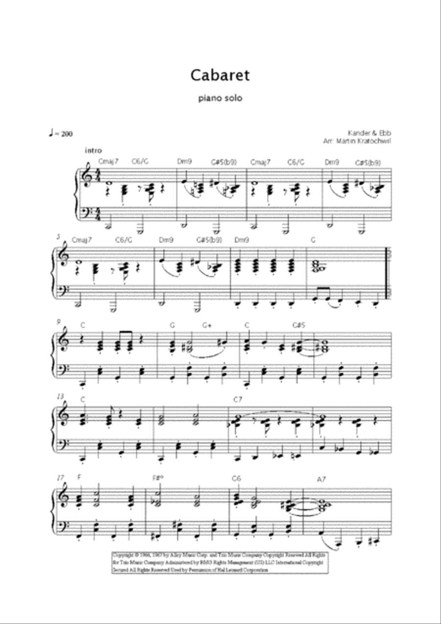 Cabaret Piano Solo scores gallery preview page 2