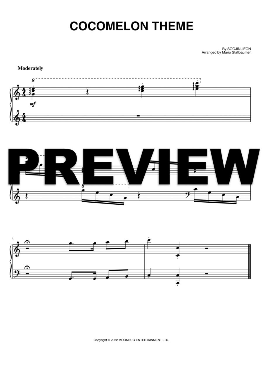 Cocomelon Theme Tune Piano Solo scores gallery preview page 1