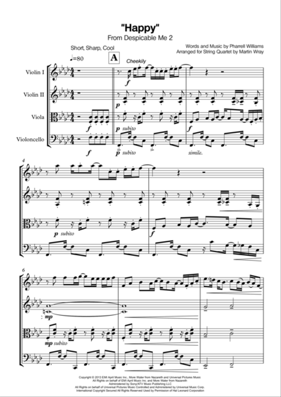 Happy String Quartet scores gallery preview page 1