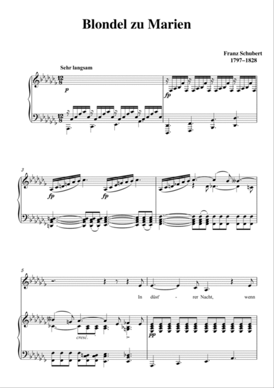 Schubert-Blondel zu Marien in bA minor,for Vocal and Piano Voice scores gallery preview page 2