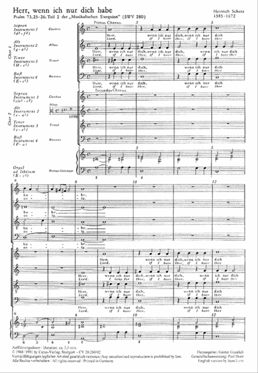 Lord, if I have thee only (Herr, wenn ich nur dich habe) 4-Part scores gallery preview page 1