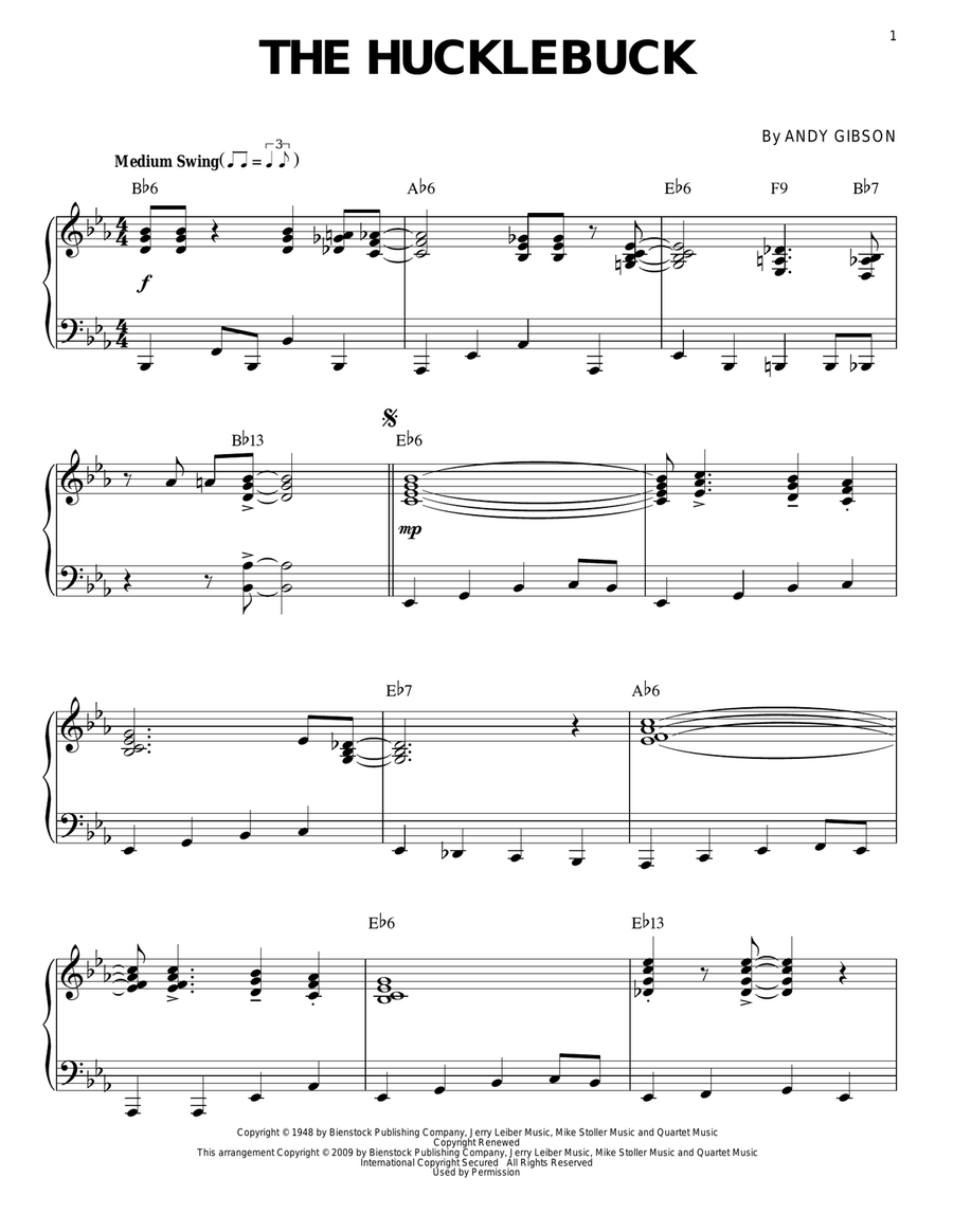 The Hucklebuck (arr. Brent Edstrom) Piano Solo scores gallery preview page 1