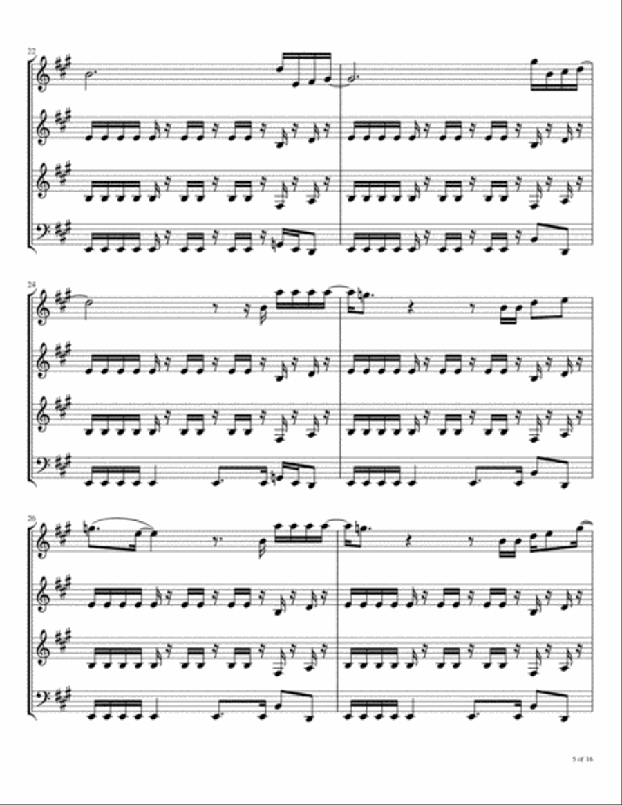 American Woman Woodwind Quartet scores gallery preview page 6