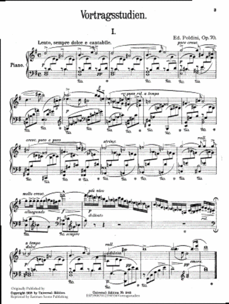Vortragsstudien : fur klavier zu 2 Handen, Op. 70