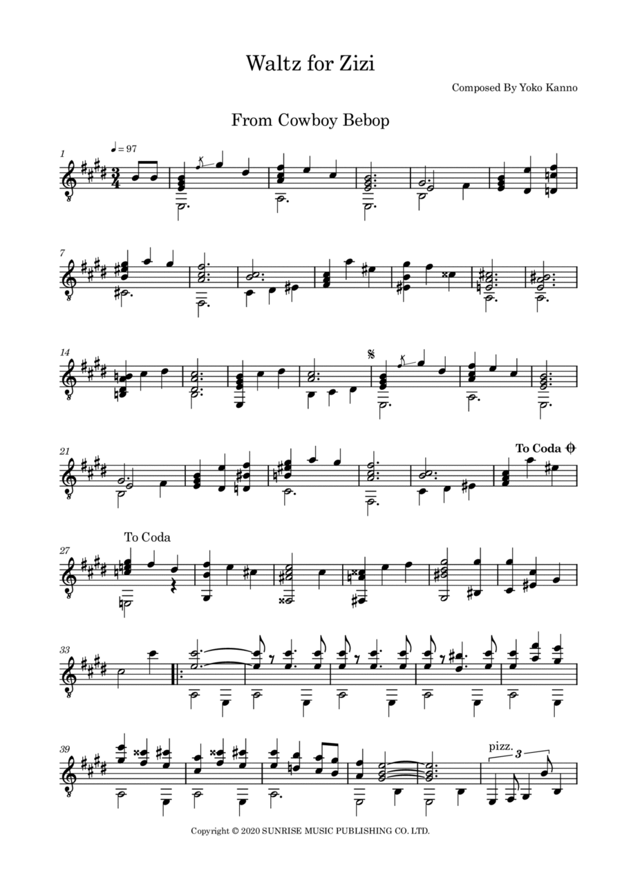 Waltz For Zizi Electric Guitar scores gallery preview page 1