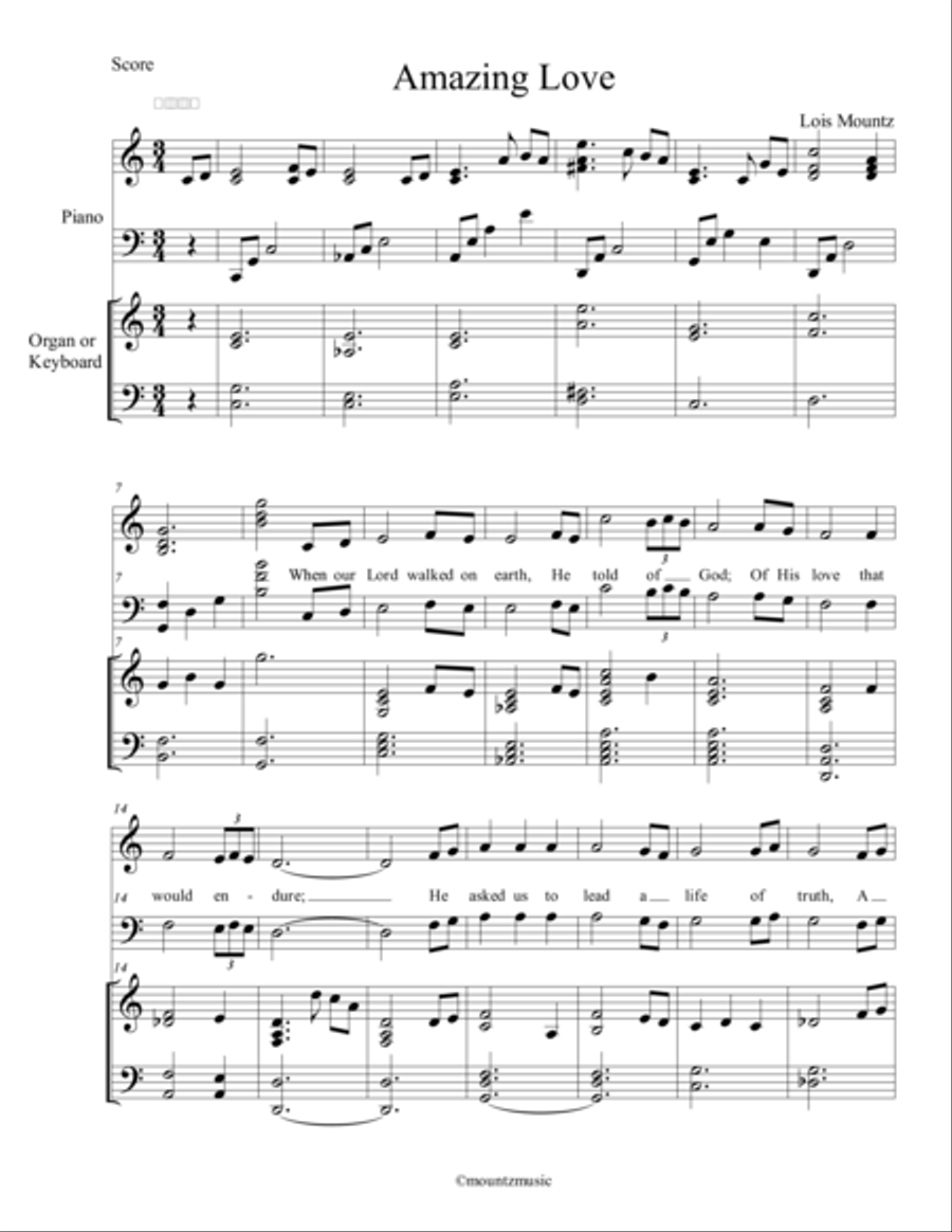 Amazing Love Small Ensemble scores gallery preview page 1